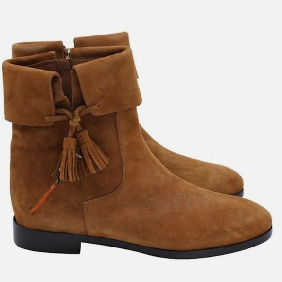 Aquazurra Ankle Boots With Feather Tassels - Picture 13 of 14